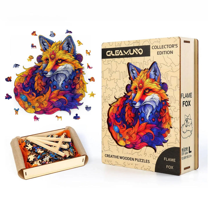 Flame Fox Wooden Jigsaw Puzzles