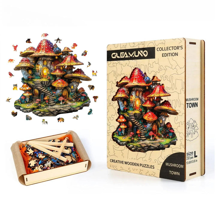 Mushroom Town Wooden Jigsaw Puzzles