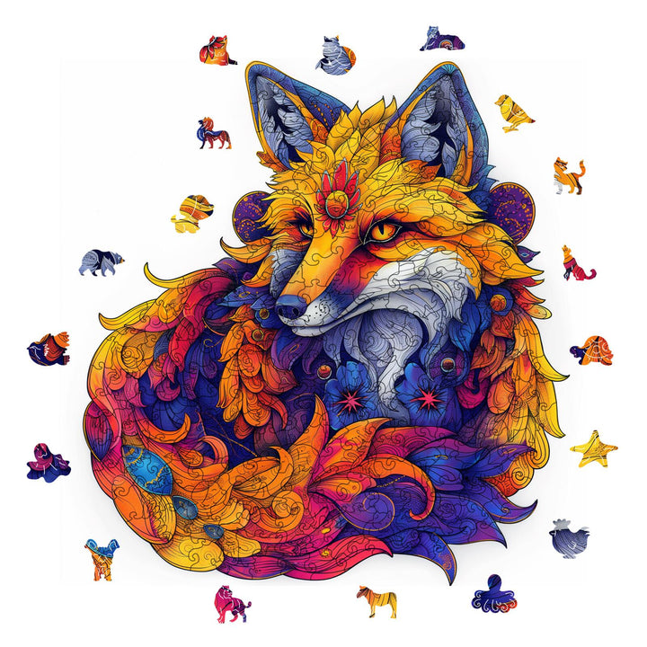 Flame Fox Wooden Jigsaw Puzzles