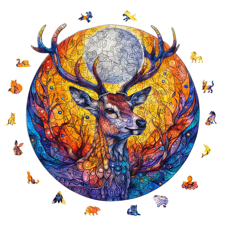 Moonlit Deer Wooden Jigsaw Puzzles