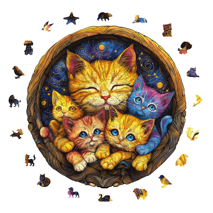 Cozy Kittens Wooden Jigsaw Puzzles