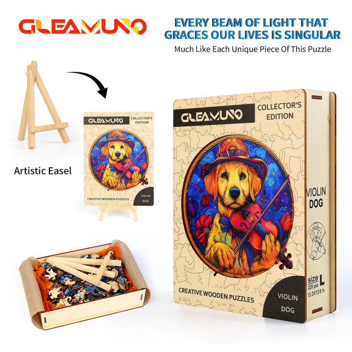 Violin Dog Wooden Jigsaw Puzzles