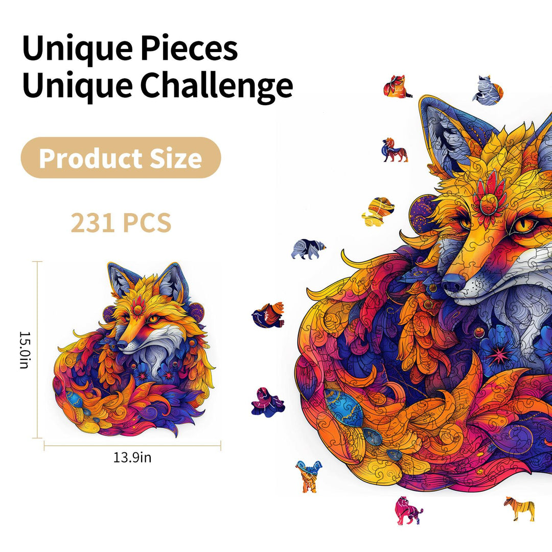 Flame Fox Wooden Jigsaw Puzzles