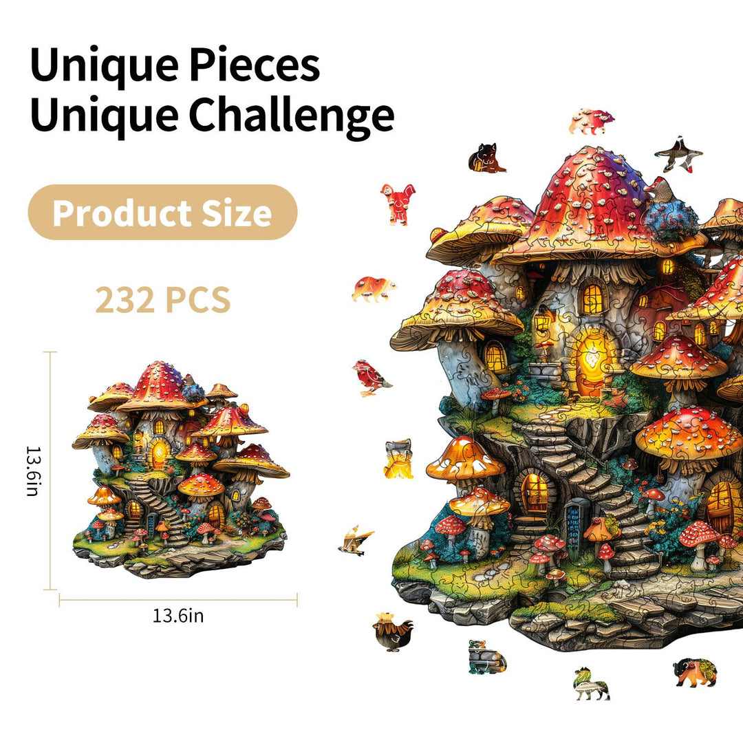 Mushroom Town Wooden Jigsaw Puzzles