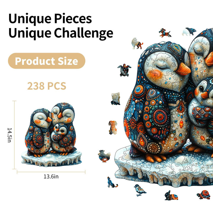 Penguin Hug Wooden Jigsaw Puzzles