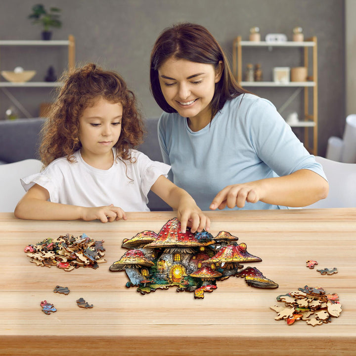 Mushroom Town Wooden Jigsaw Puzzles