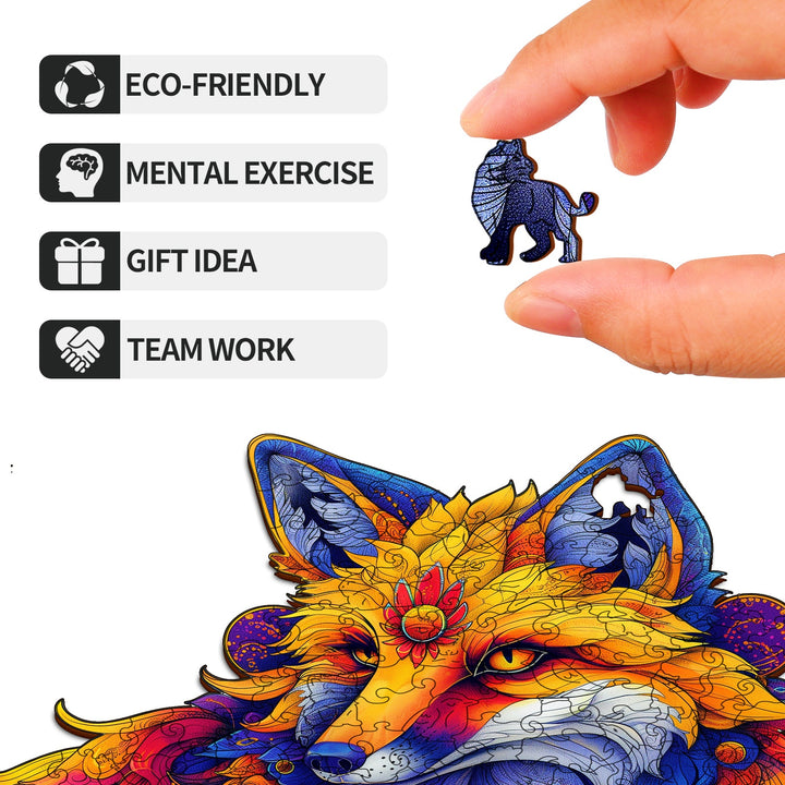 Flame Fox Wooden Jigsaw Puzzles