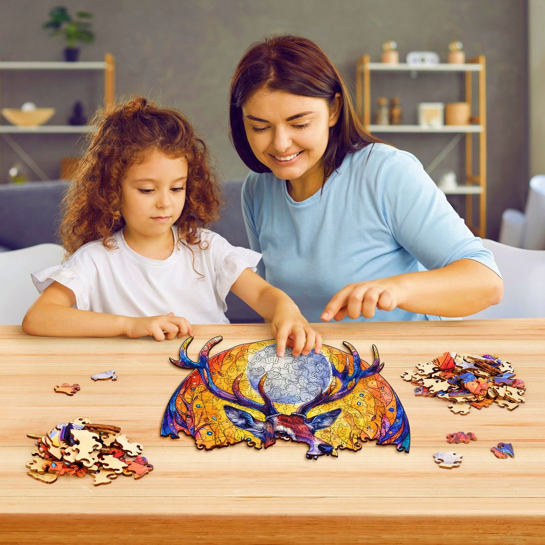 Moonlit Deer Wooden Jigsaw Puzzles