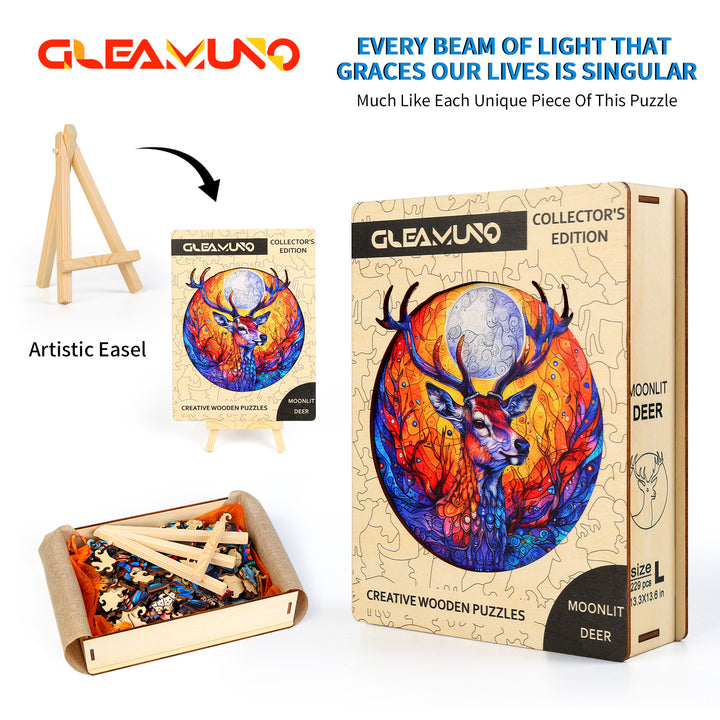 Moonlit Deer Wooden Jigsaw Puzzles