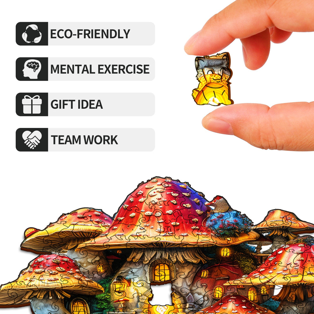 Mushroom Town Wooden Jigsaw Puzzles