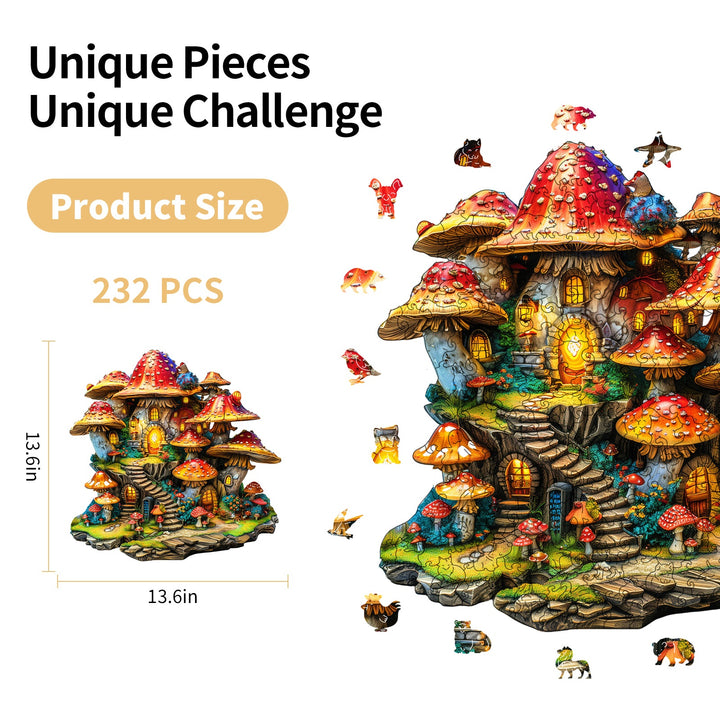 Mushroom Town Wooden Jigsaw Puzzles