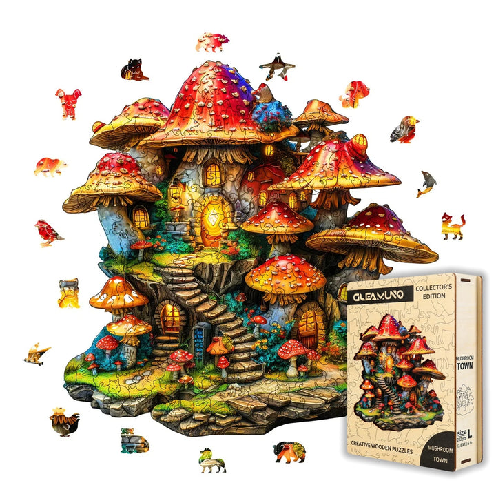 Mushroom Town Wooden Jigsaw Puzzles