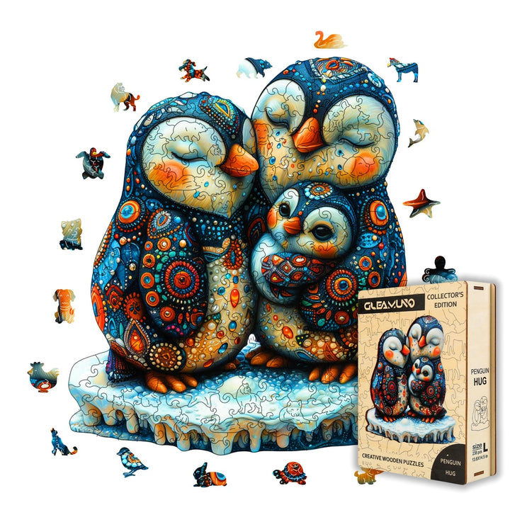 Penguin Hug Wooden Jigsaw Puzzles