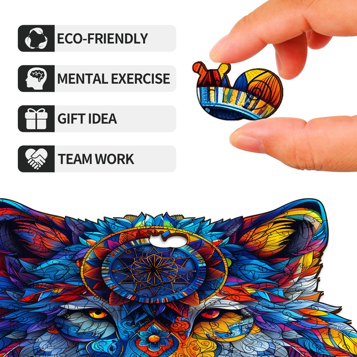 Totemic Wolf Wooden Jigsaw Puzzles