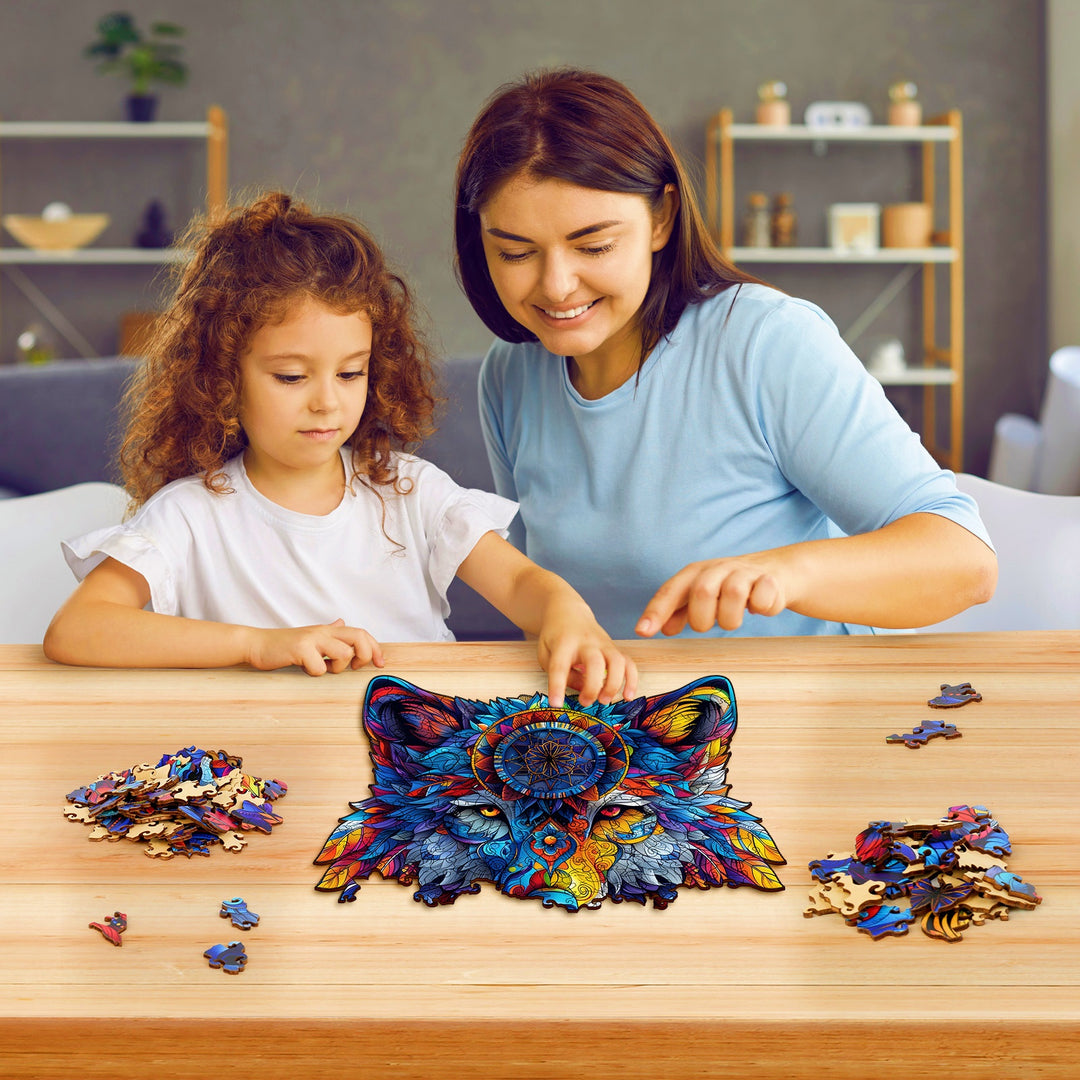 Totemic Wolf Wooden Jigsaw Puzzles