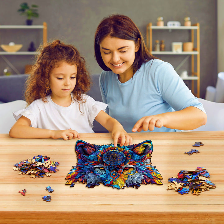 Totemic Wolf Wooden Jigsaw Puzzles